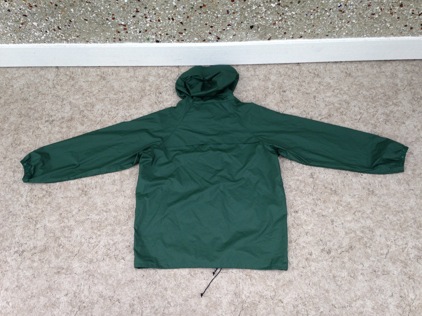 Rain Coat Men's Size Large Wetskins Waterproof Green Black Excellent