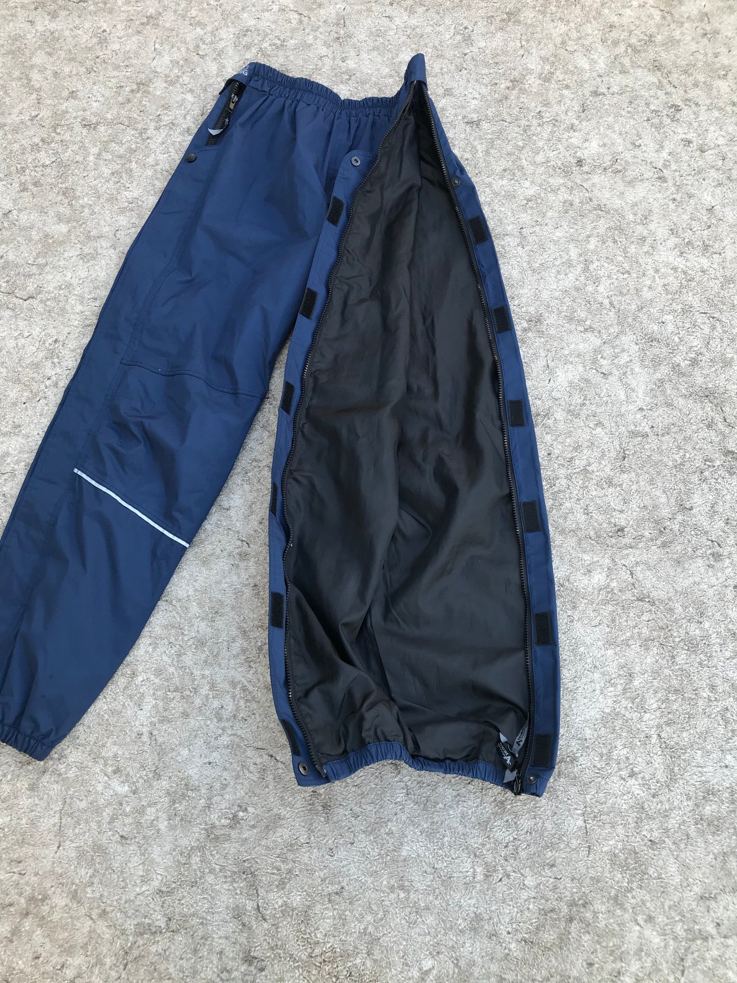 Rain Pants Men's Size Large Viking Marine Blue Waterproof Full Zippers UP Both Sizes Reflectors