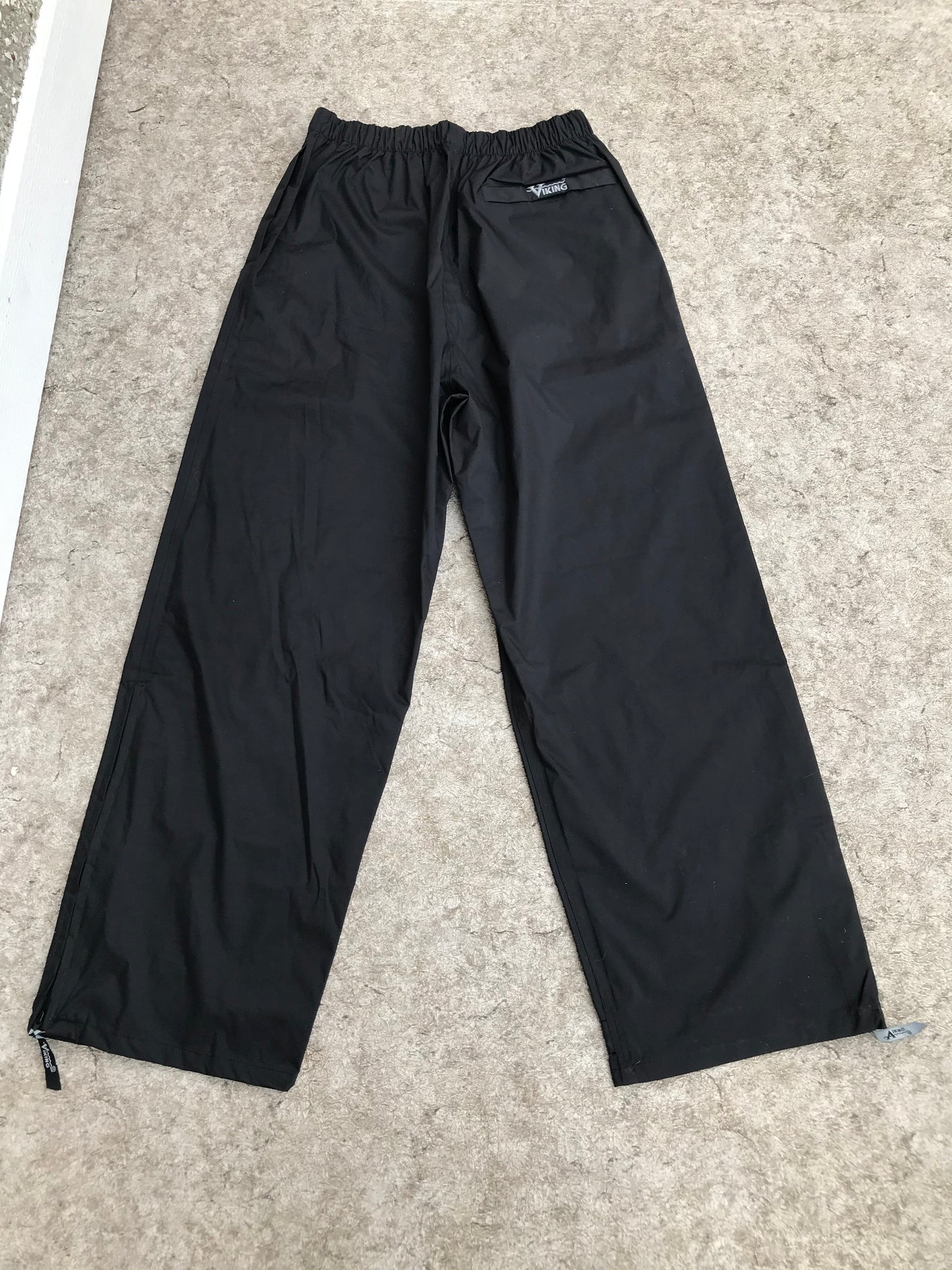 Rain Pants Men's Size X Large Viking Commercial Grade Snap Close Bottoms Black New Demo Model