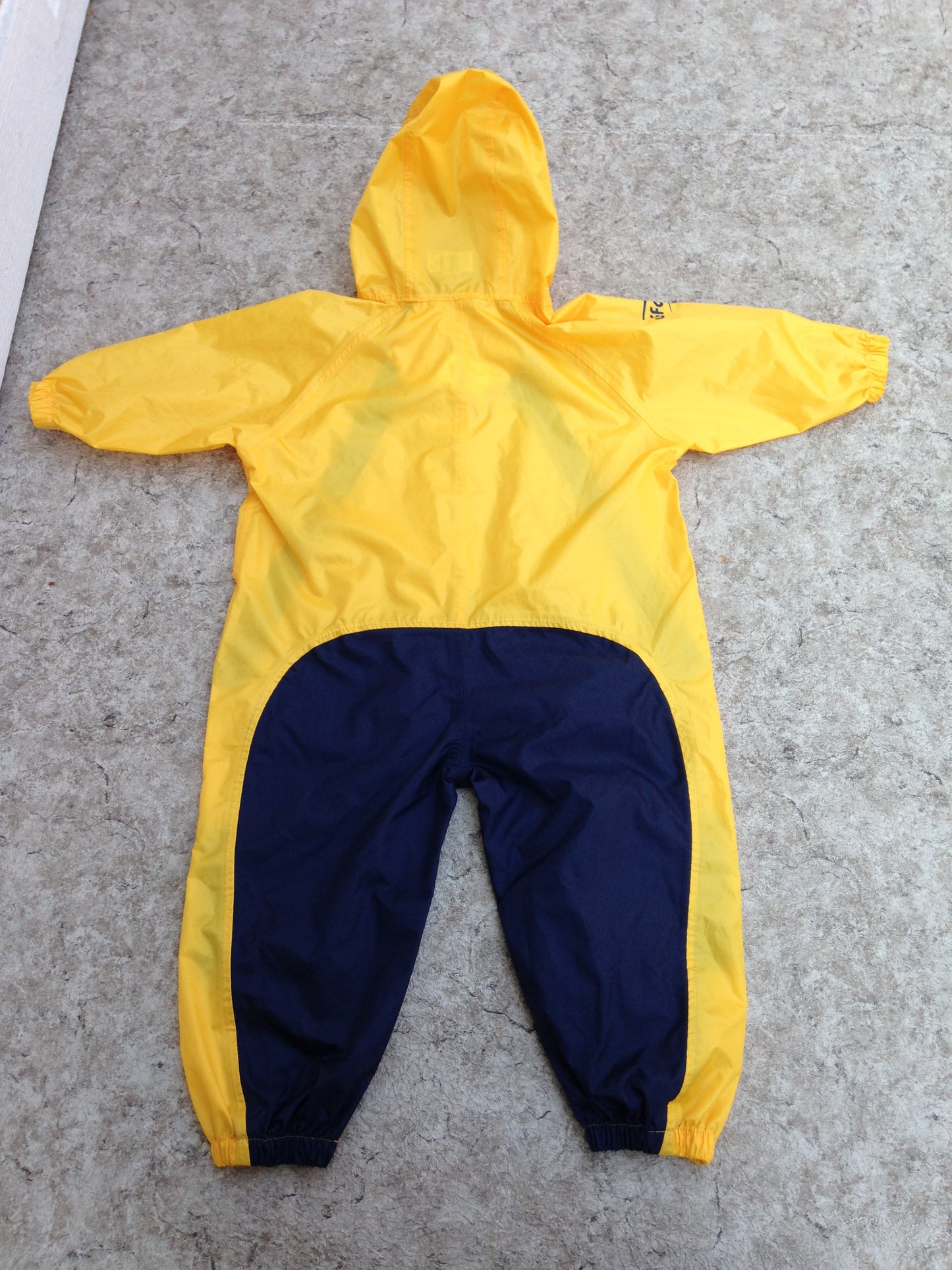 Rain Suit Child Size 2 Muddy Buddy Tuffo Pants Coat Yellow Navy Excellent