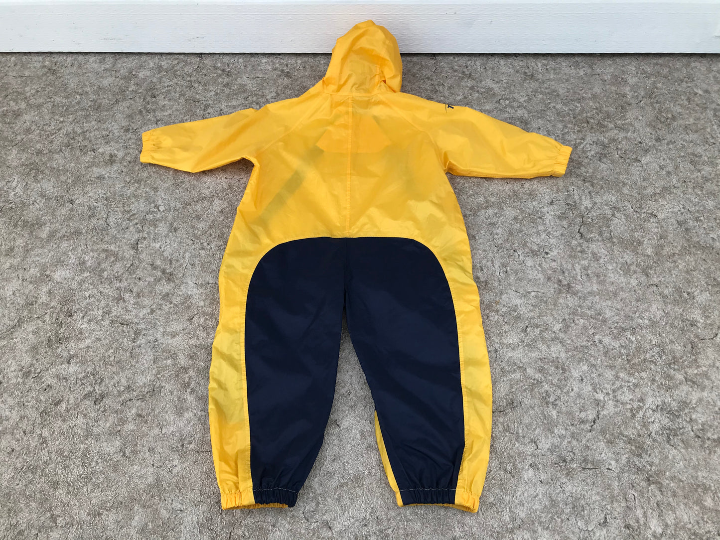 Rain Suit Child Size 5 Muddy Buddy Tuffo Pants Coat Yellow Navy Excellent