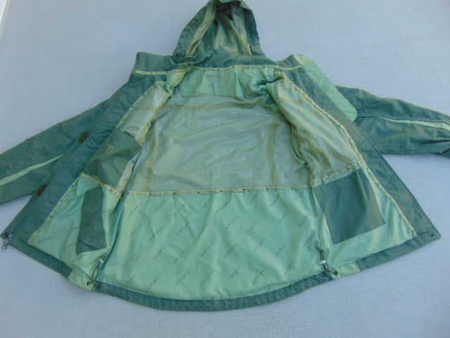 Rain Coat Ladies Size Large Wind River Green Excellent