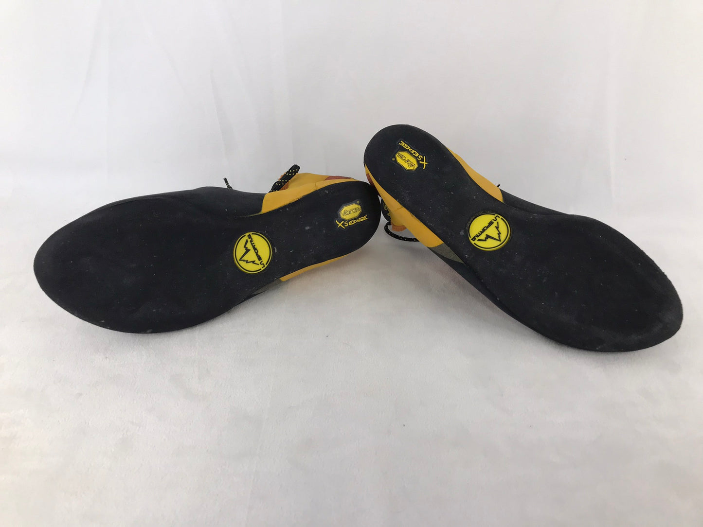 Rock Climbinging Shoes Men's Size 8 Lasportiva Leather Suade Black Orange Grey Excellent Quality