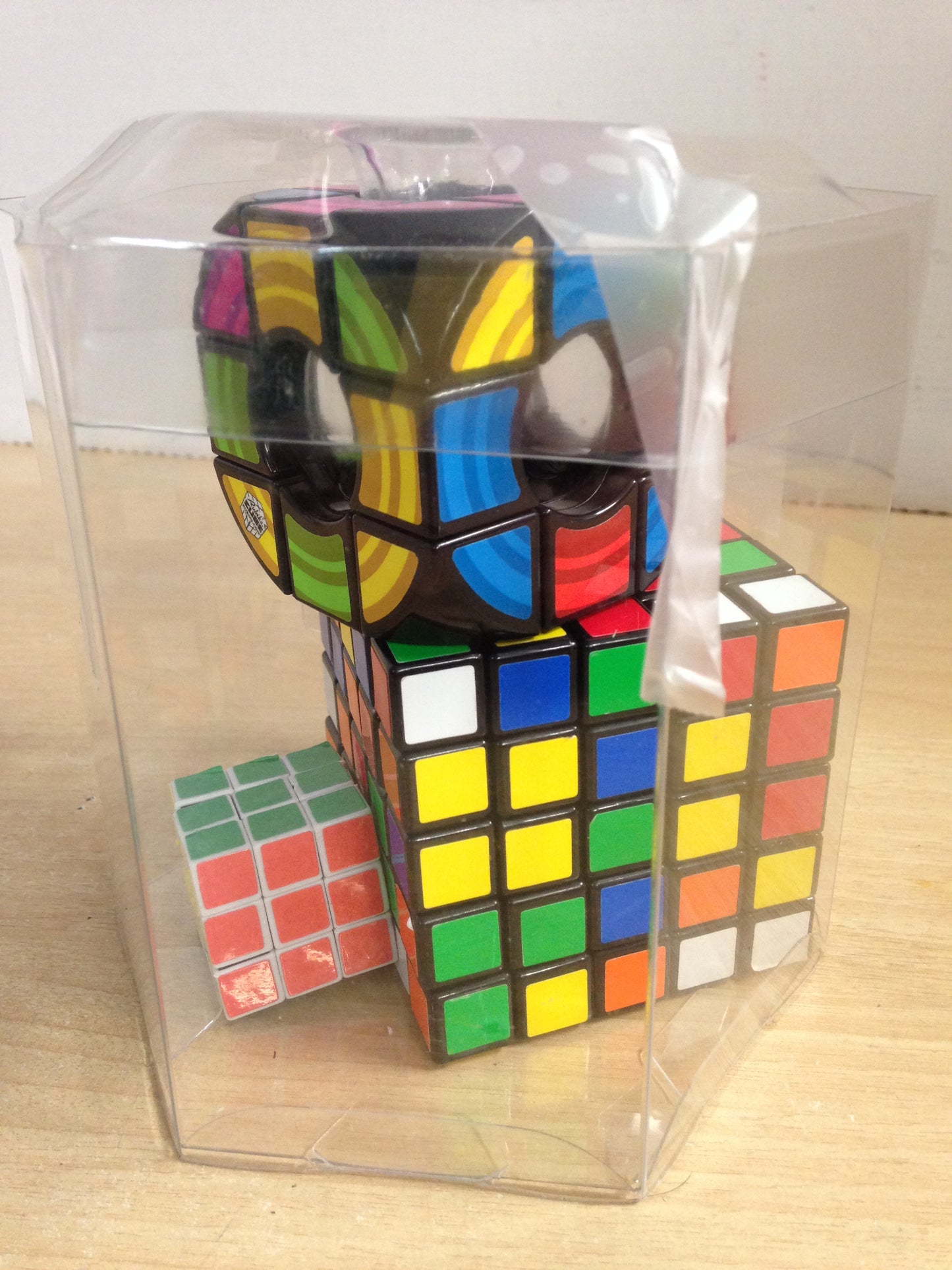 Rubiks Cube 3 pc Set Assorted With X Large With Small Cubes As New