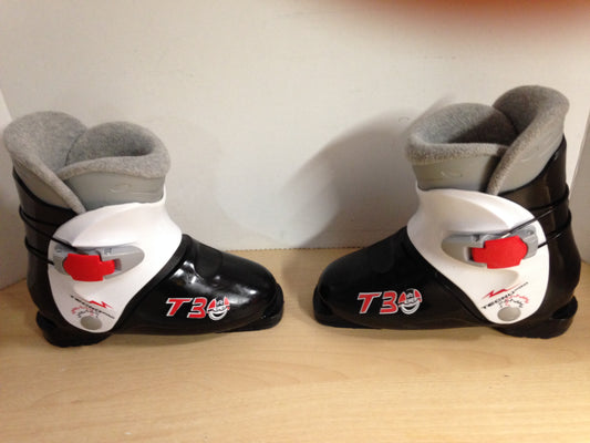 Ski Boots Mondo Size 22.0 Child Size 3-4 264 mm Tecno Black White Red As New