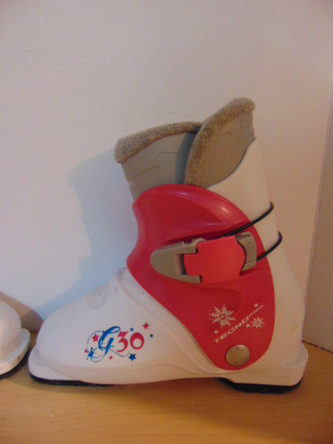 Ski Boots Mondo Size 21.5 Child Size 2 254 mm Tecno Pro Pink White With Stars Excellent