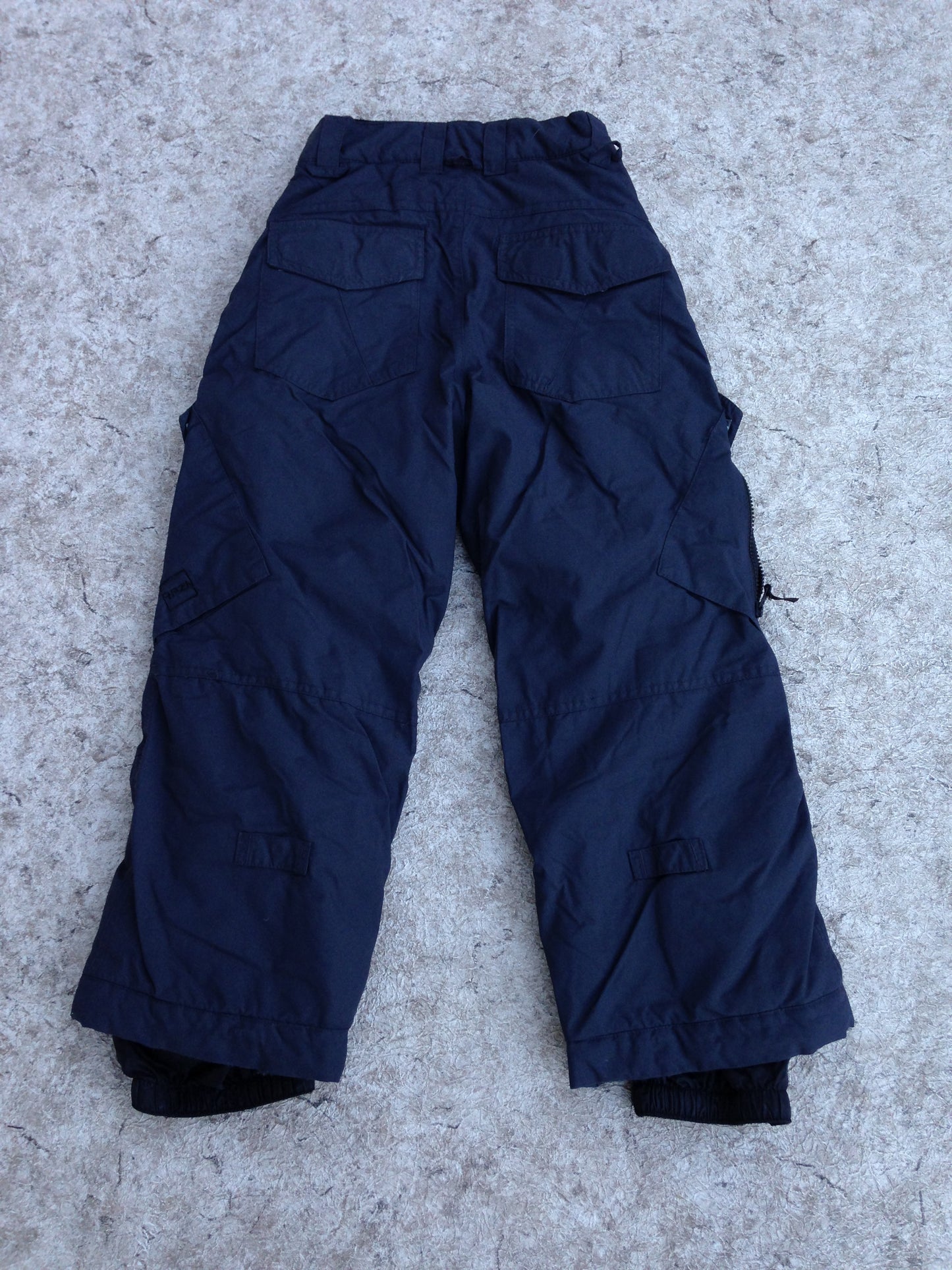 Snow Pants Child Size 8 Ripzone Black Snowboarding Adjustable Waist Excellent