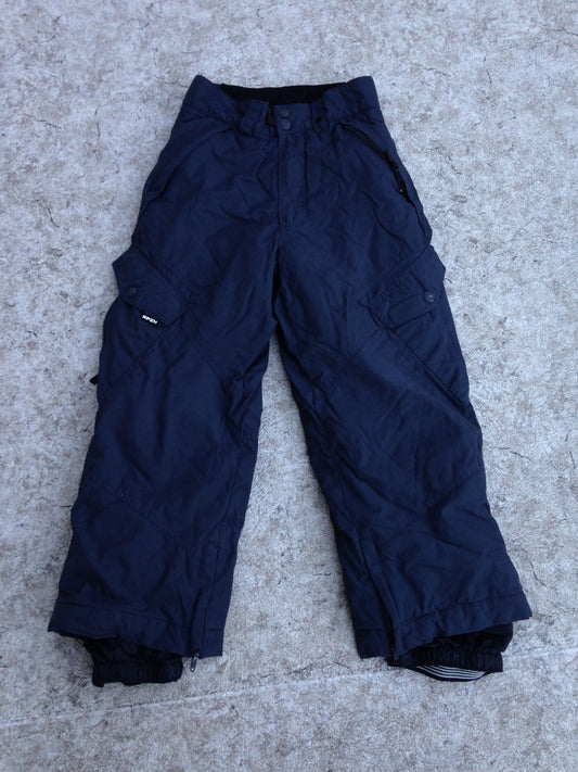 Snow Pants Child Size 8 Ripzone Black Snowboarding Adjustable Waist Excellent