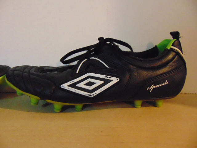 Soccer Shoes Cleats Men's Size 8.5 Umbro Special Revolution Leather Black Lime