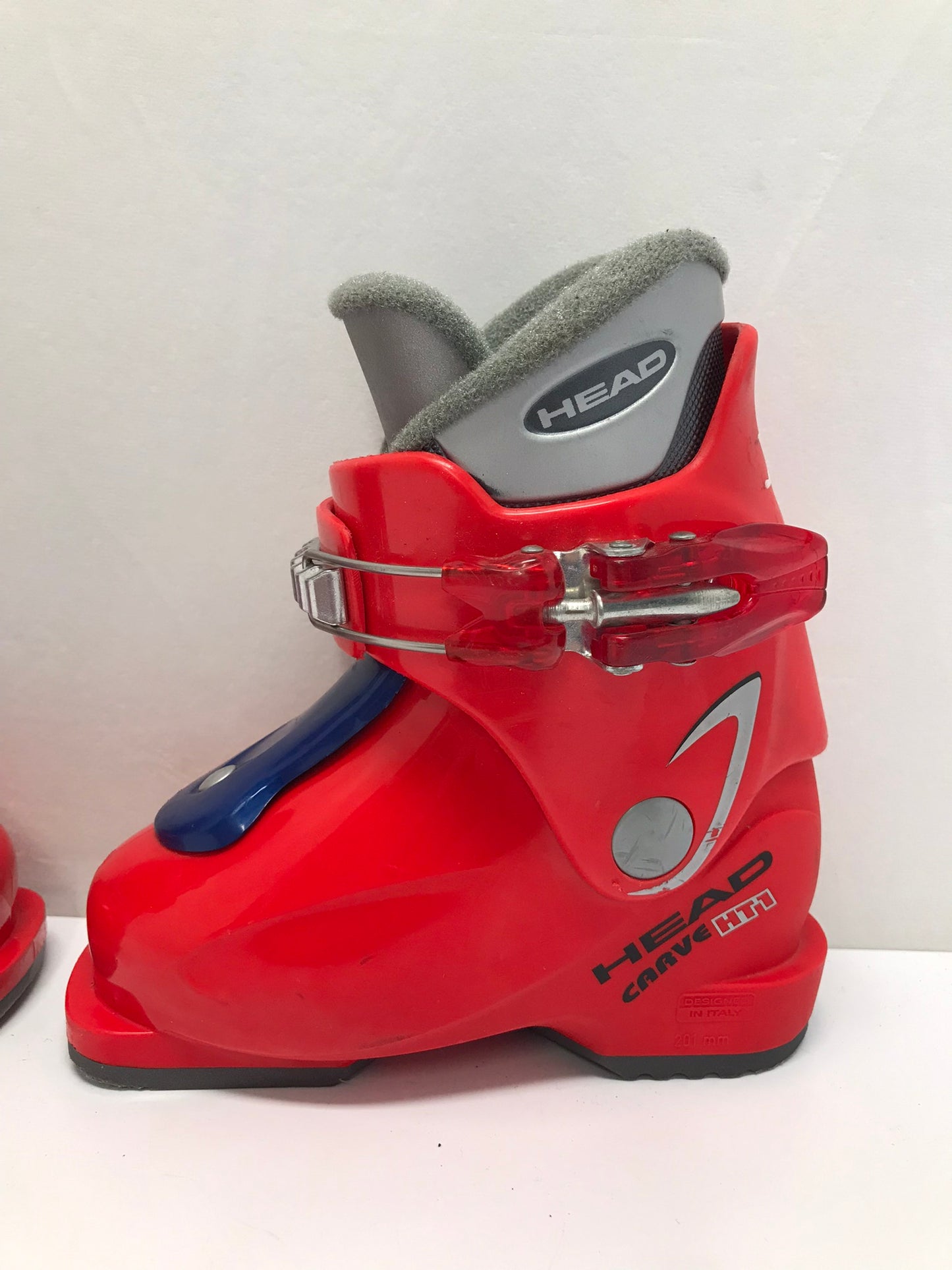 Ski Boots Mondo Size 15.5 Child Size 8.5 201 mm Head Black Red Excellent