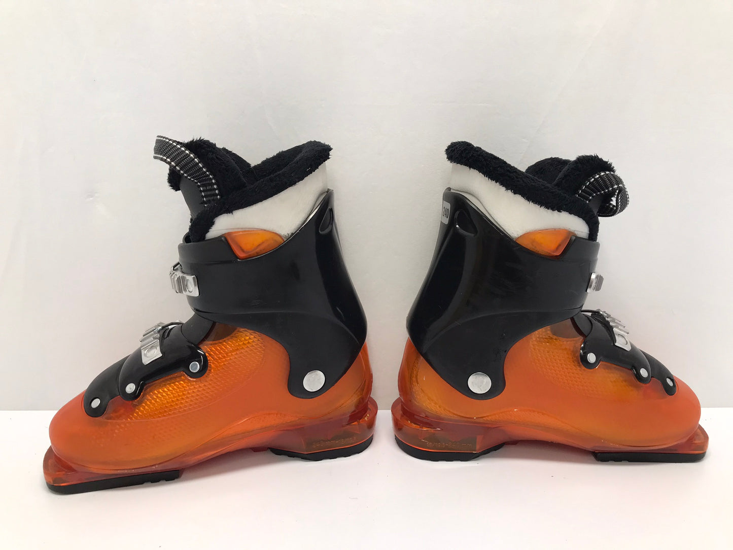 Ski Boots Mondo Size 19.0 Child Size 13.5 240 mm Salomon Orange and Black As New