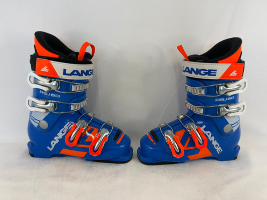 Ski Boots Mondo Size 20.5 Child Size 2 249 mm Lange Blue White Orange Excellent