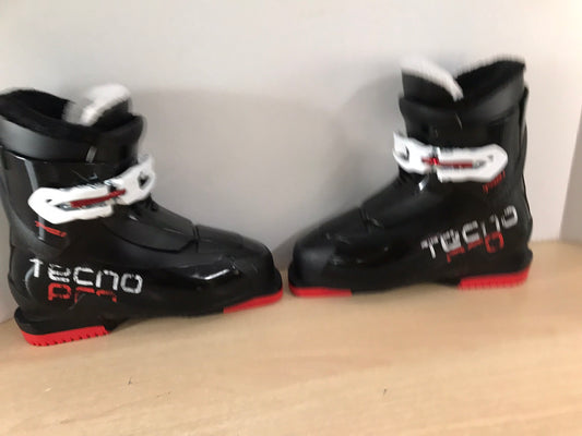 Ski Boots Mondo Size 21.5 Child Size 3 Shoe Size 262 mm Tecno Pro Black White Excellent