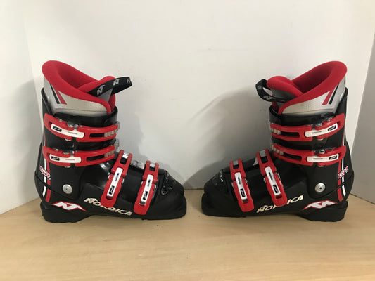 Ski Boots Mondo Size 22.5 Child Size 4.5 Shoe Size 260 mm Nordica Black Red White Excellent