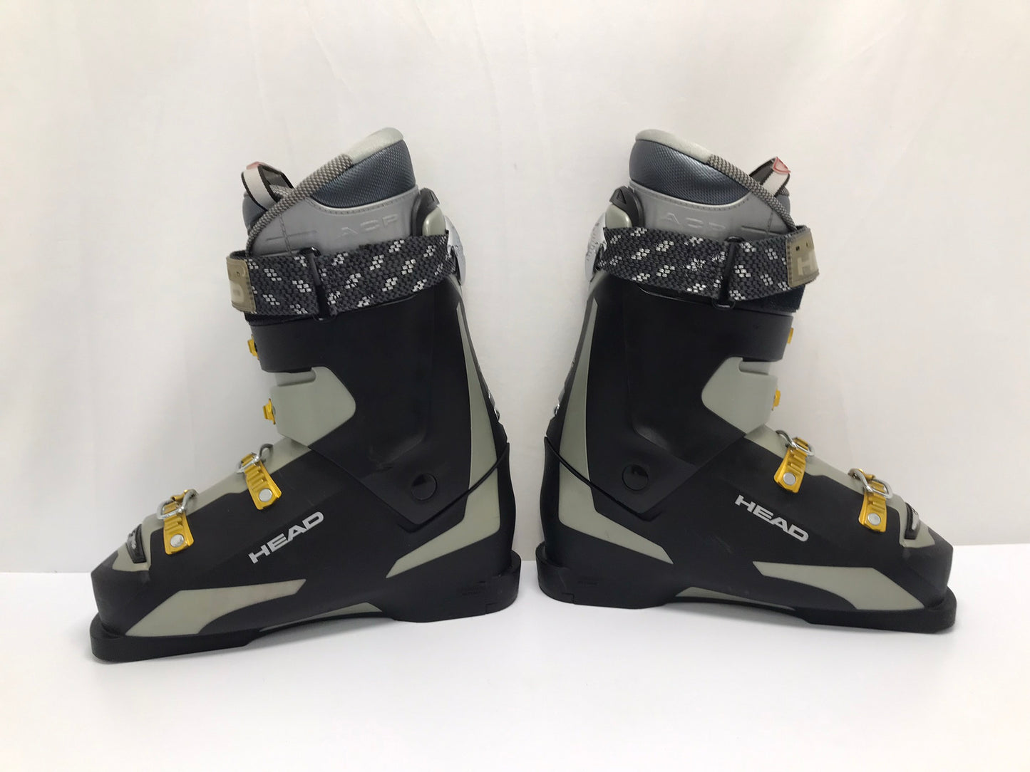 Ski Boots Mondo Size 27.5 Men's Size 9 Ladies Size 10 317 mm Head World Cup Black Gold Grey New Demo Model