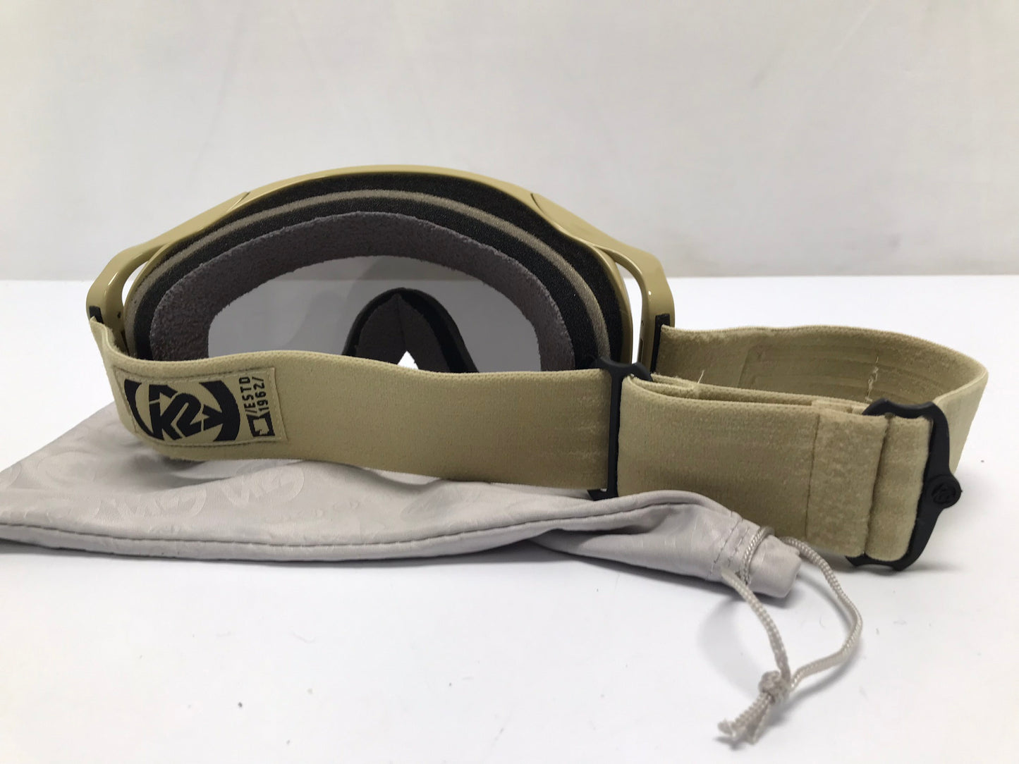 Ski Goggles Adult Size Medium K-2 Sand Dune Brown Big Lenses Excellent Quality and Condition