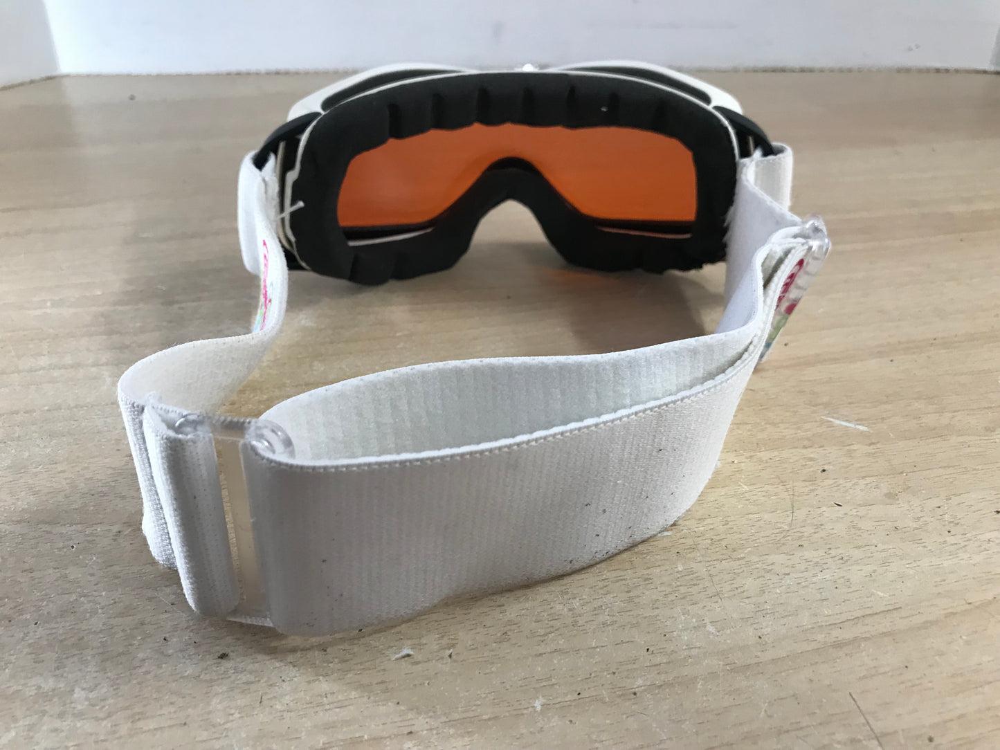 Ski Goggles Child Size 4-6 Tecno Pro Sweety White Black with Orange Lenses