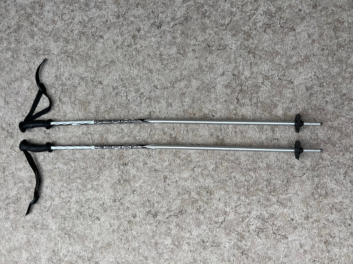 Ski Poles Child Size 37 inch 95 cm Kerma Vector Black Blue Rubber Handles