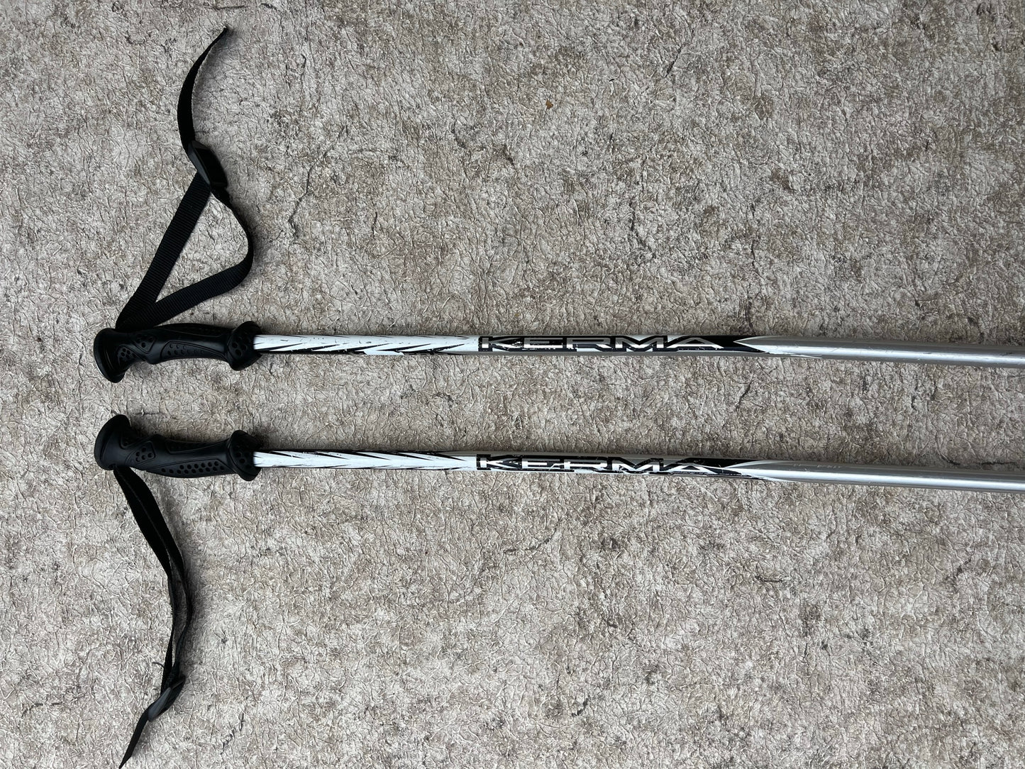 Ski Poles Child Size 37 inch 95 cm Kerma Vector Black Blue Rubber Handles