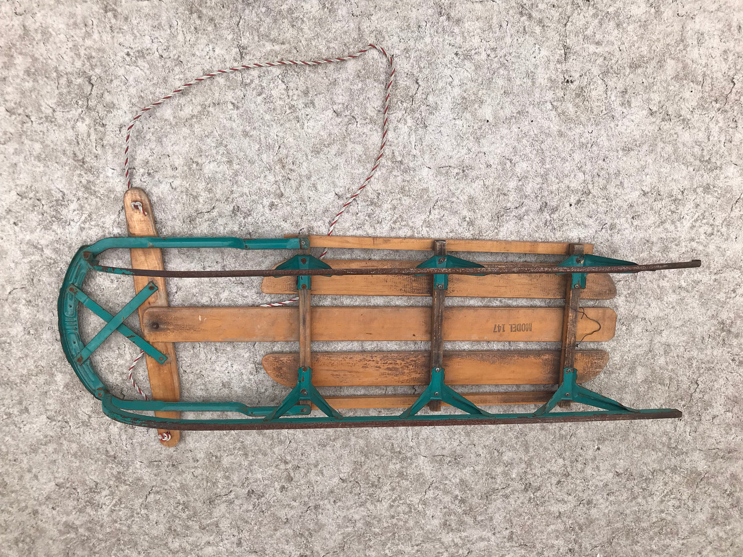 Sled Antique 1950's Wood Metal Sled Would Be Stunning Refurbished