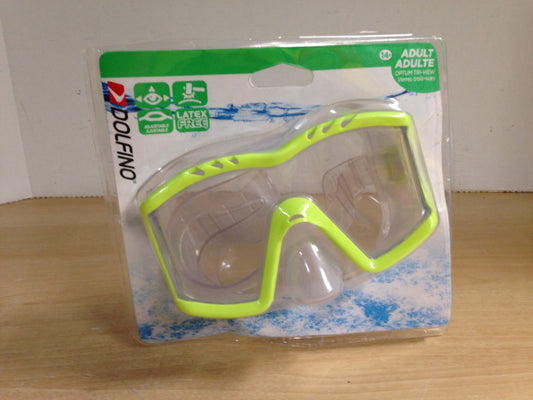 Snorkel Dive Mask Dolfino Adult Size Lime New In Package