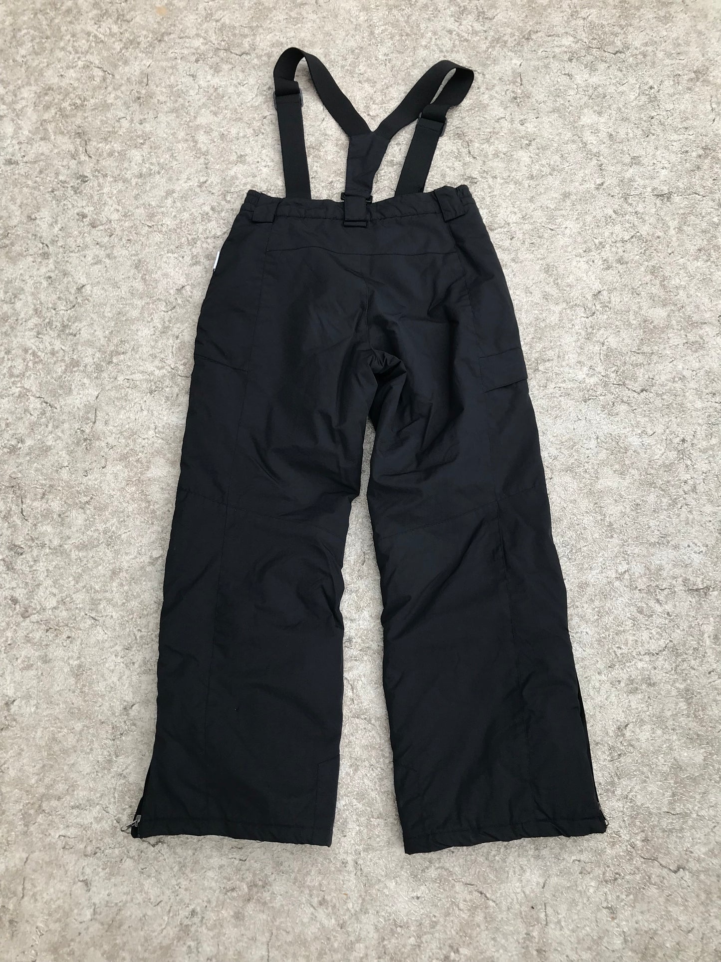 Snow Pants Child Size 10 Etirel Black With Removeable Straps Excellent