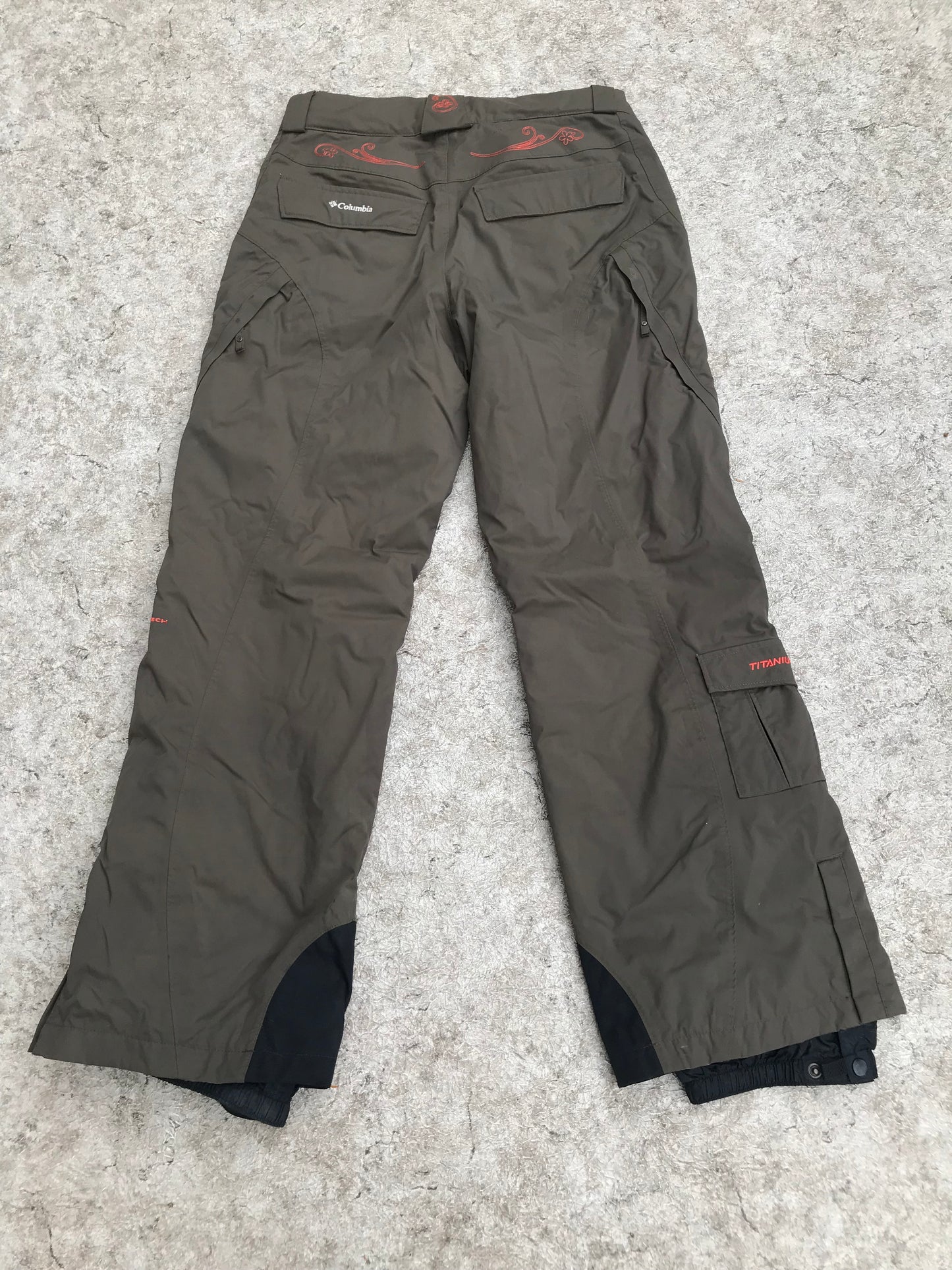Snow Pants Ladies Size Medium Columbia Brown and Orange Excellent As New