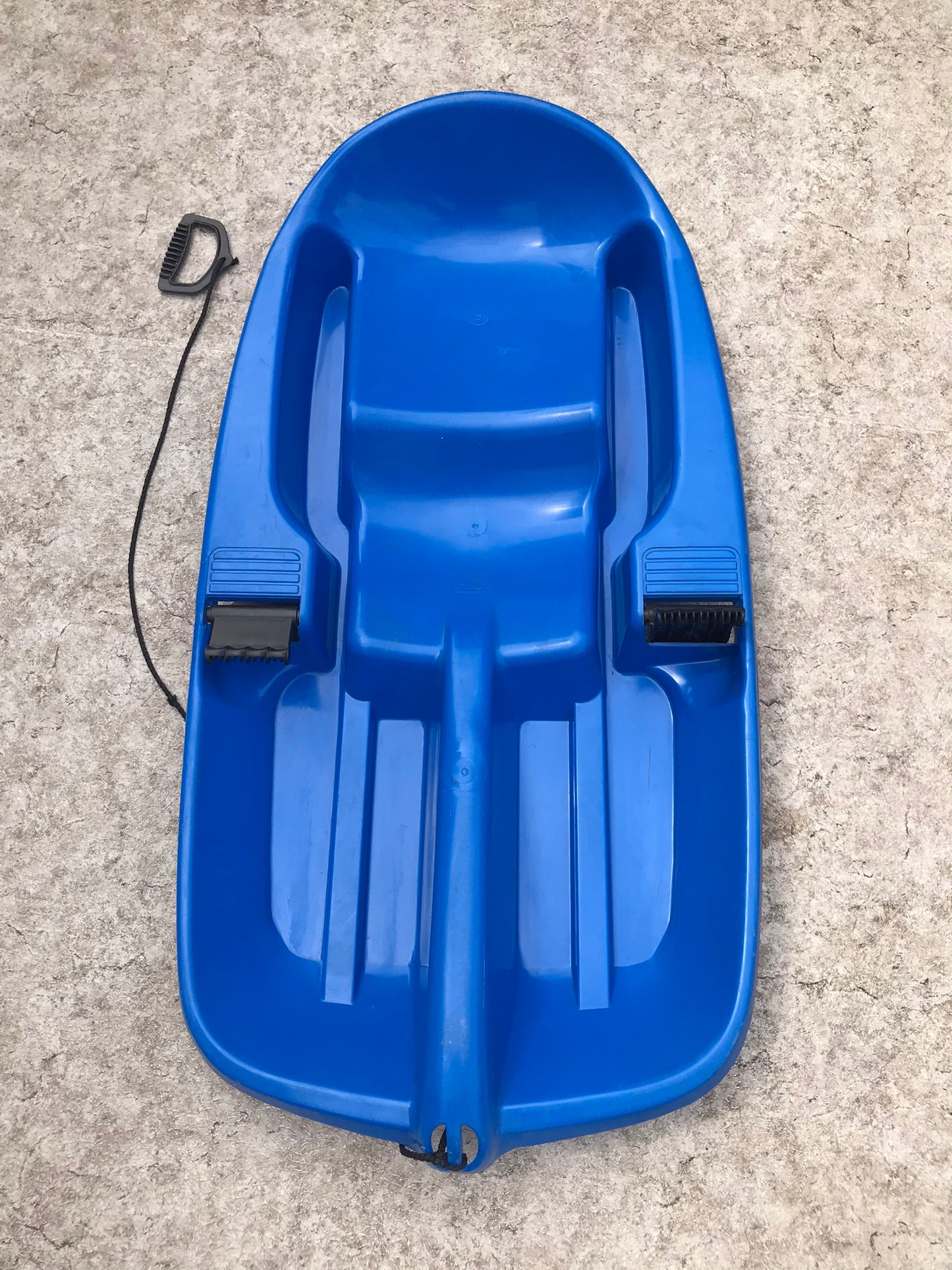 Snow Sled Super Booster 1 Person Blue Plastic Snow Sled Child Age 5-12 40 Inch With Hand Breaks Excellent