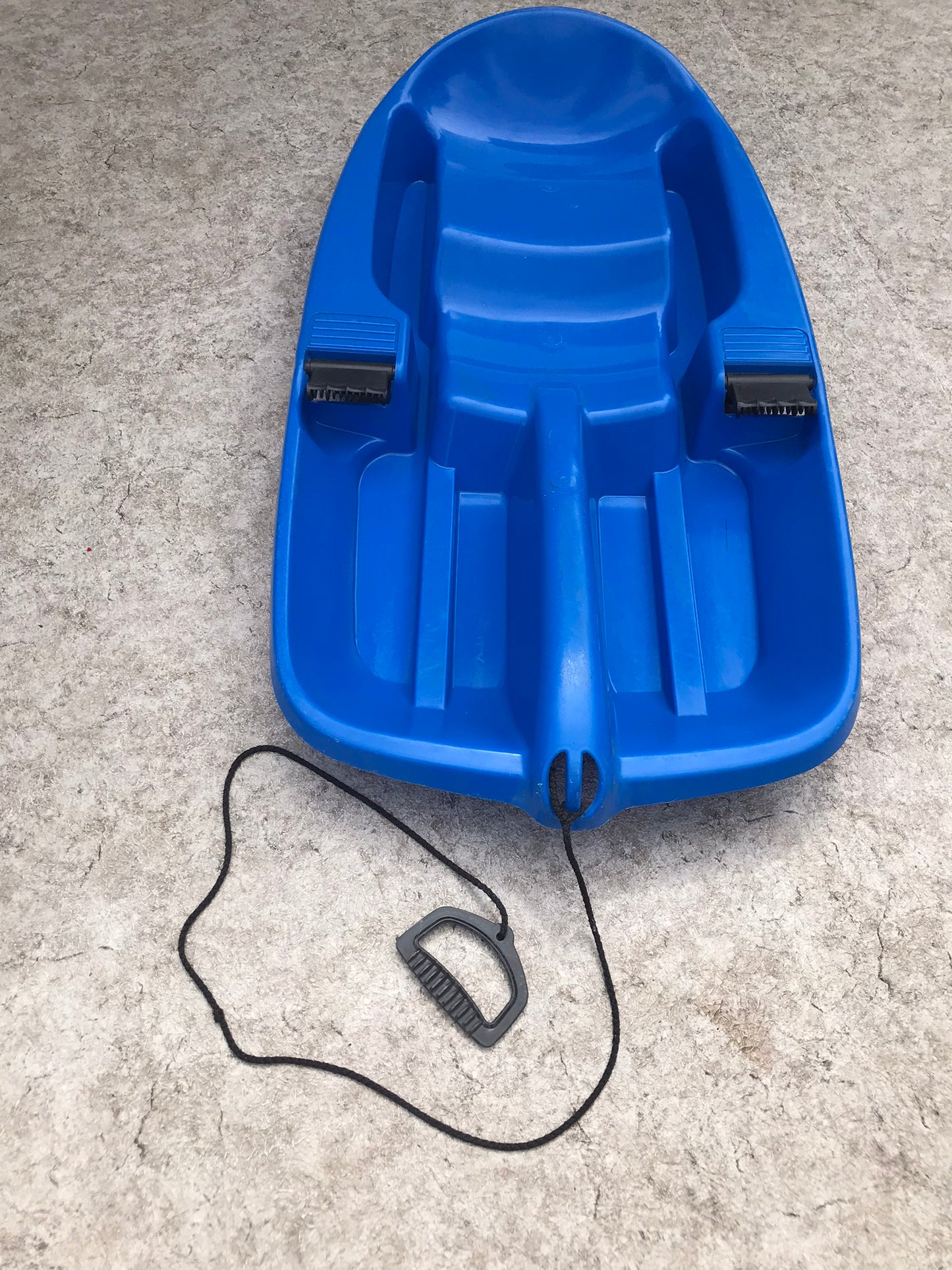 Snow Sled Super Booster 1 Person Blue Plastic Snow Sled Child Age 5-12 40 Inch With Hand Breaks Excellent