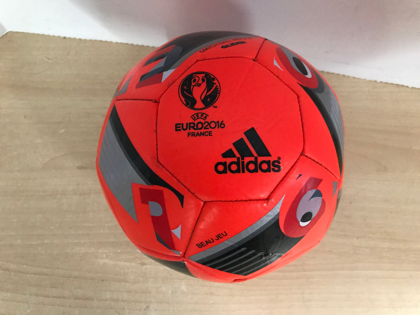 Soccer Ball Adidas Brilliant Orange Black Red France 2016 Excellent