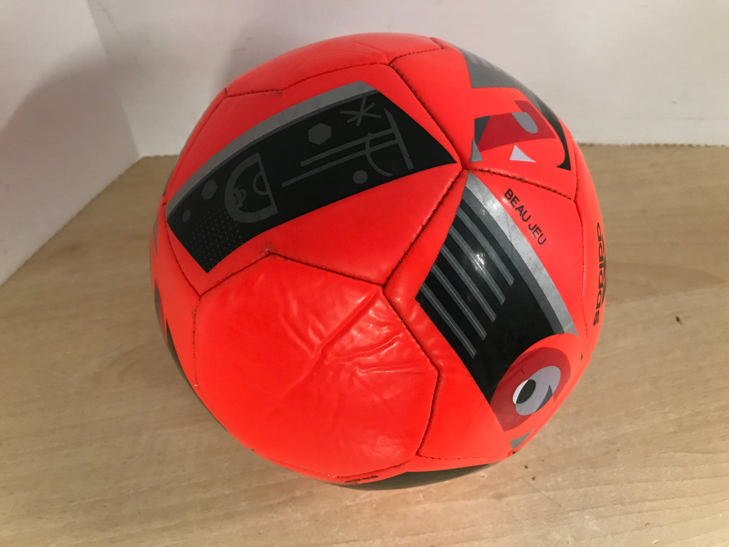 Soccer Ball Adidas Brilliant Orange Black Red France 2016 Excellent