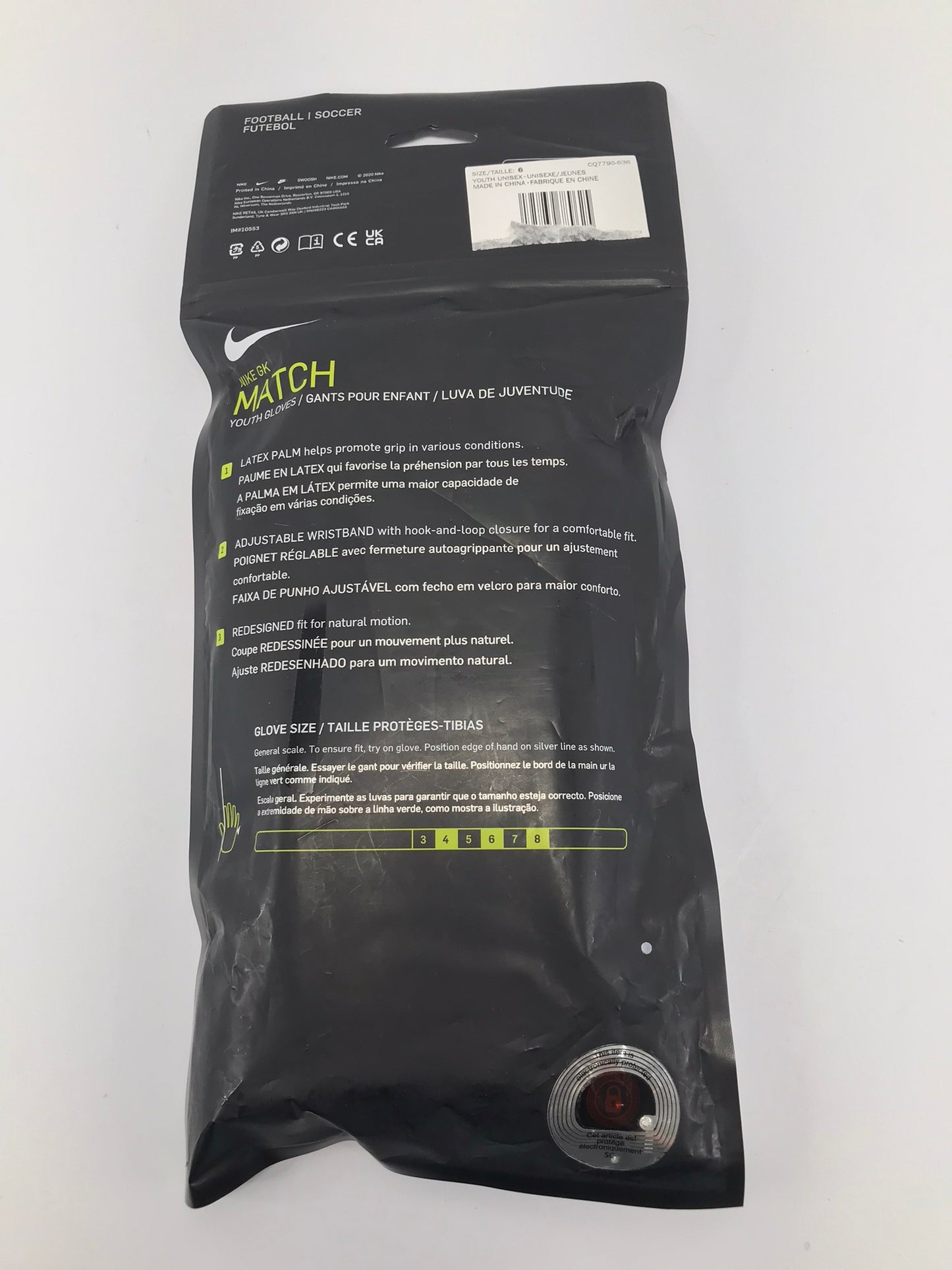 Soccer Goalie Gloves Child Size 6 Age 10-12 Nike Junior Match Orange White Soccer New In Bag