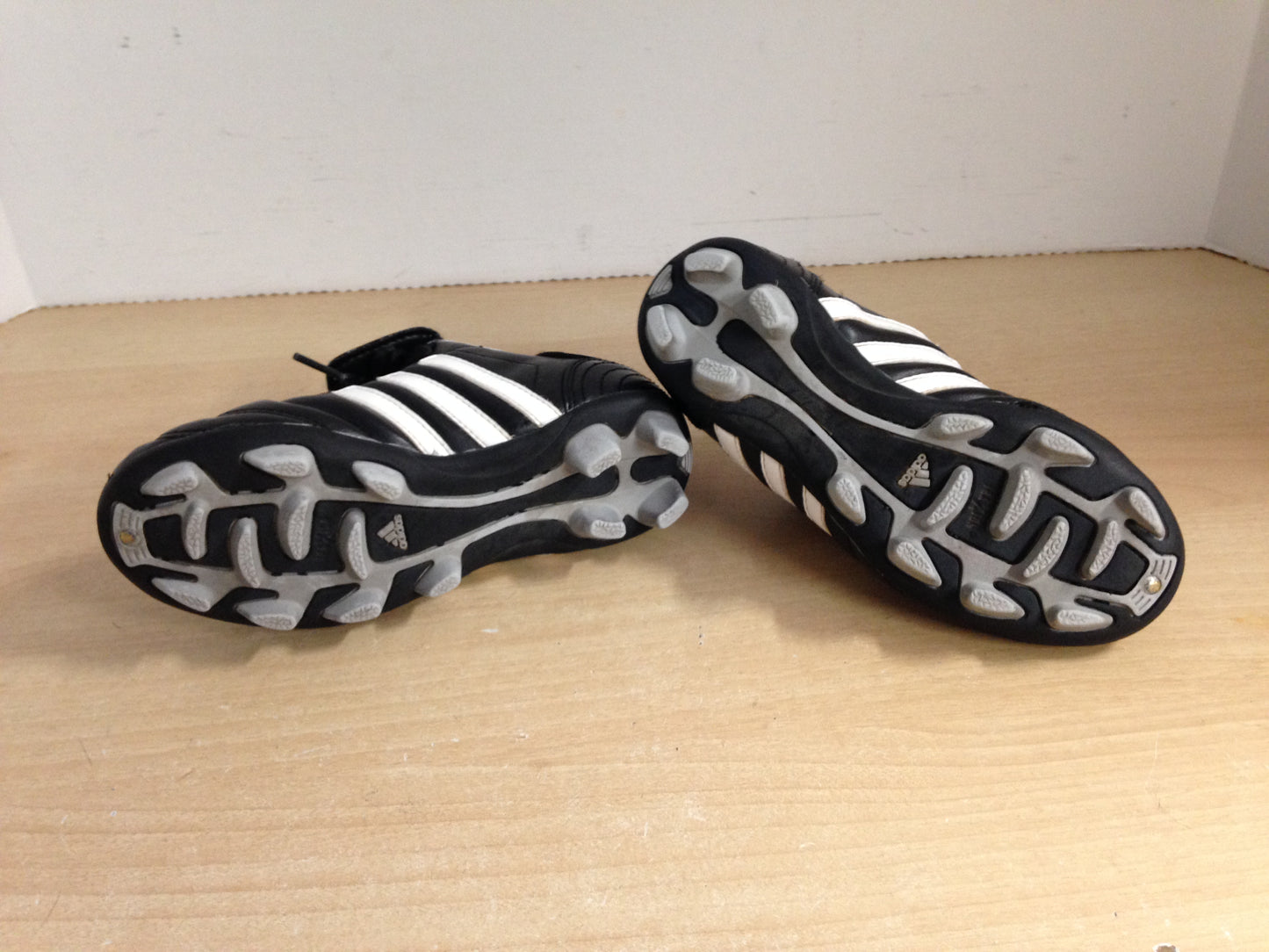 Soccer Shoes Cleats Child Size 12 Adidas Black White Grey Excellent