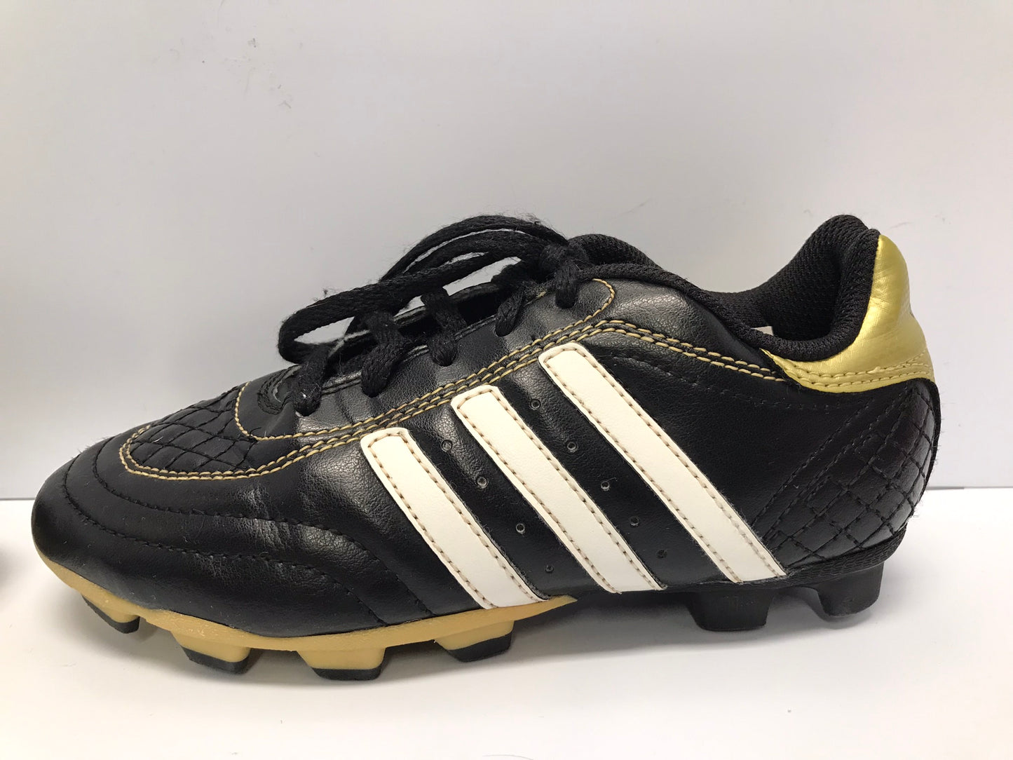 Soccer Shoes Cleats Child Size 1 Adidas Black Gold Excellent