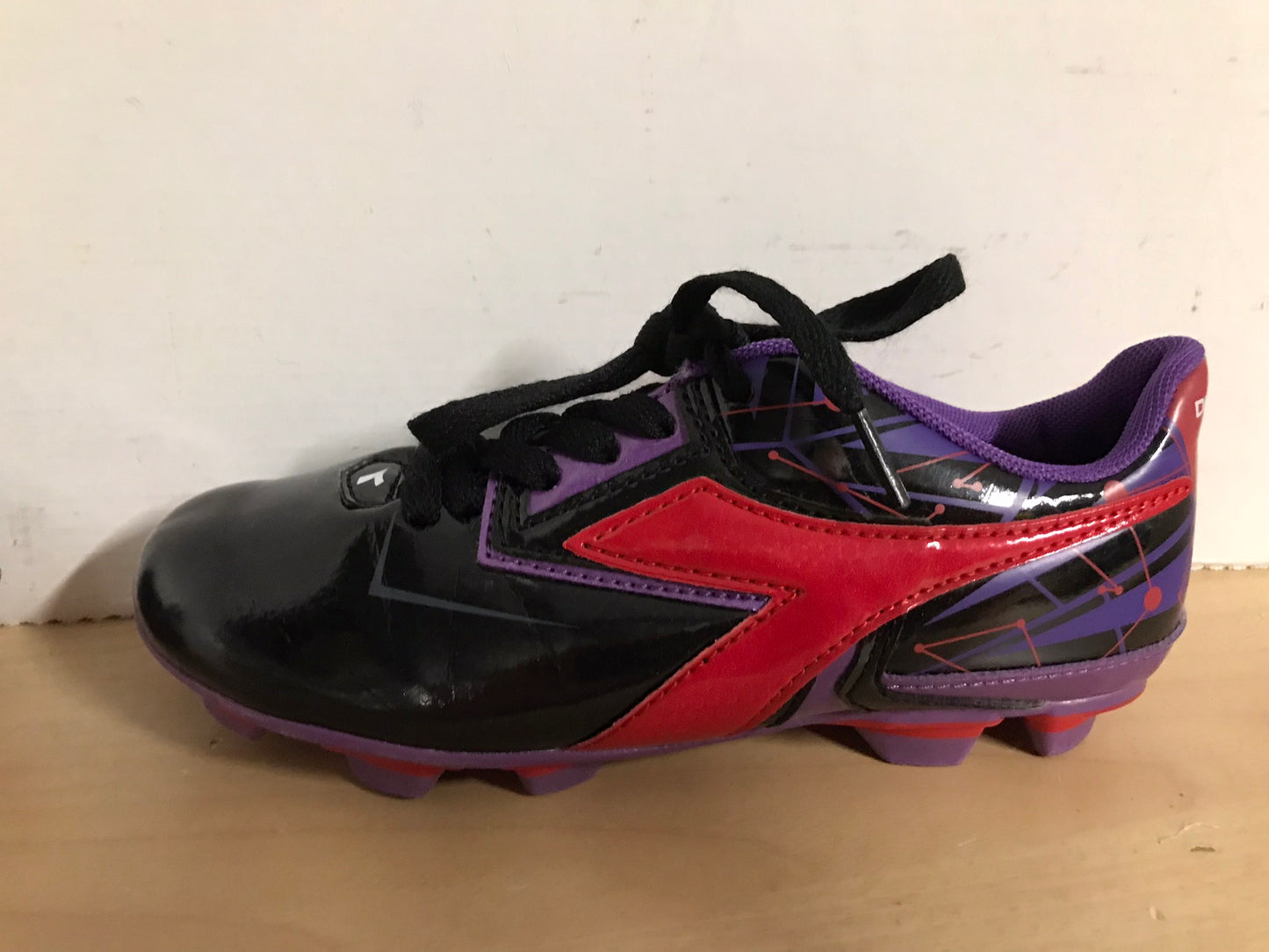 Soccer Shoes Cleats Child Size 3 Diadora Purple Red Black Excellent