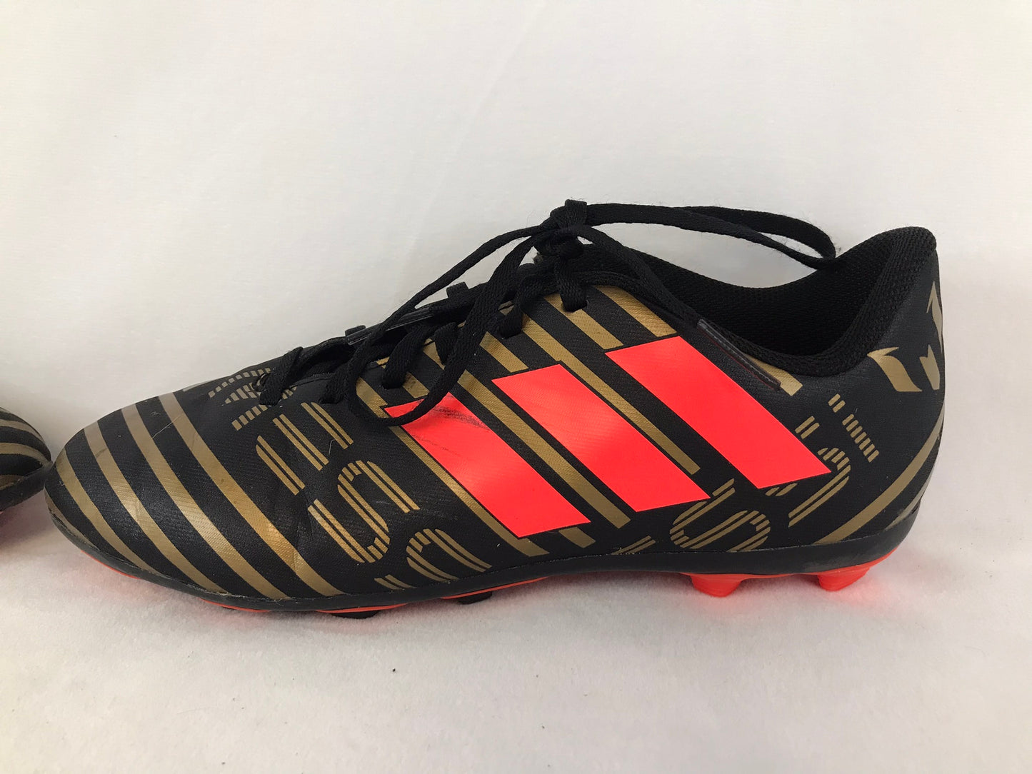 Soccer Shoes Cleats Child Size 5.5 Youth  Adidas Nemezziz Black Gold Orange