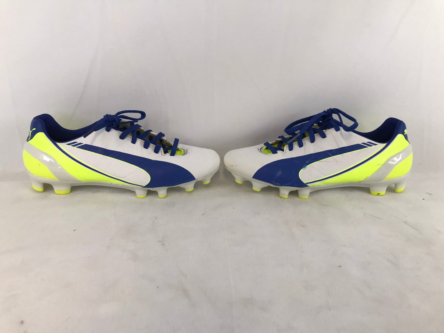 Soccer Shoes Cleats Men's Size 6.5 Puma Evo Speed 4 White Blue Lime Outstanding Quality Excellent