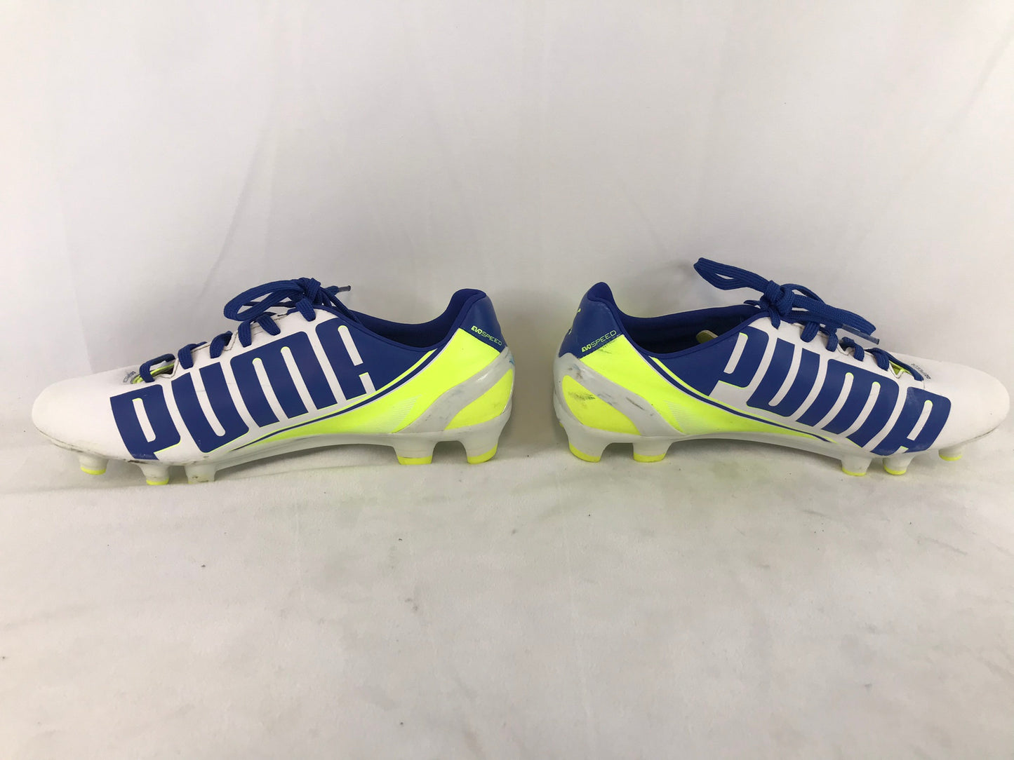 Soccer Shoes Cleats Men's Size 6.5 Puma Evo Speed 4 White Blue Lime Outstanding Quality Excellent