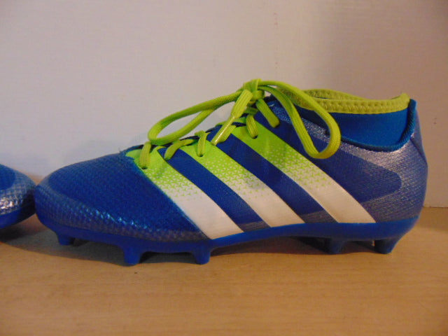 Soccer Shoes Cleats Child Size 4 Adidas Slipper Foot Blue White Lime