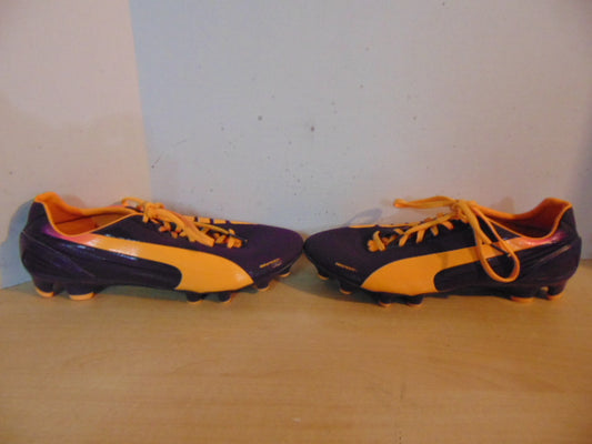 Soccer Shoes Cleats Ladies Size 9.5 Puma Evo Speed 2  Purple Orange