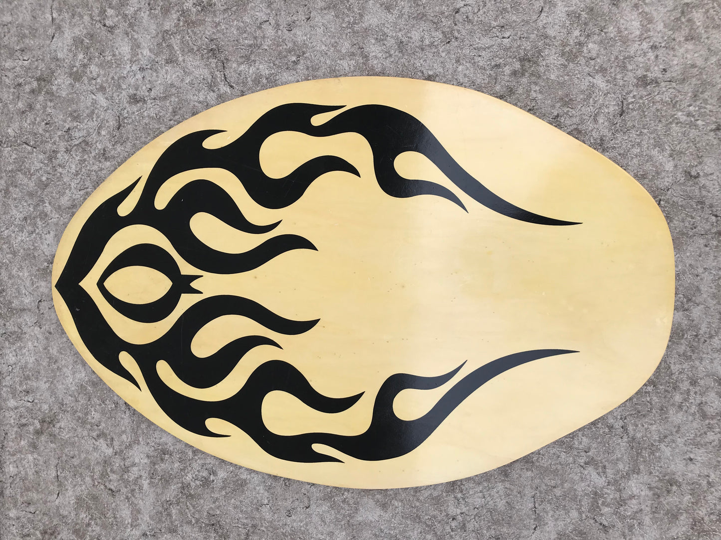 Surf SkimBoard Black Flames Wood Fantastic Quality 32 x 20 inch