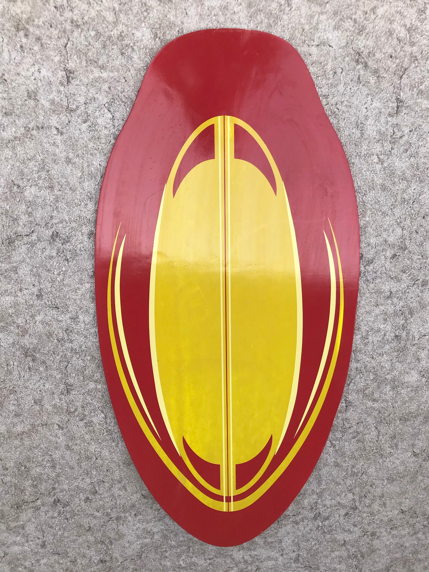 Surf SkimBoard Red Yellow Large Size Wood Fantastic Quality 41 x 22 inch