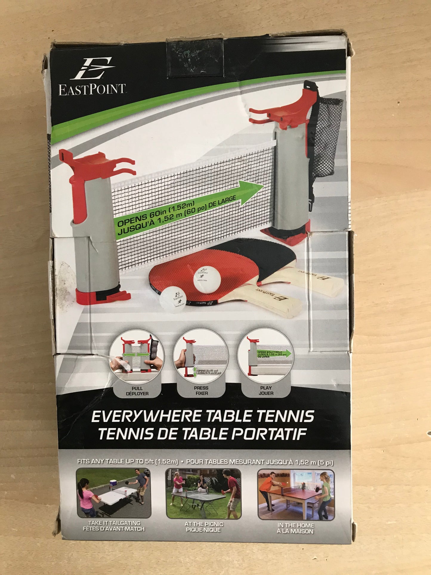 Table Tennis Outdoor Indoor Game Adult Family East Point Can Use On Any Table NEW IN BOX