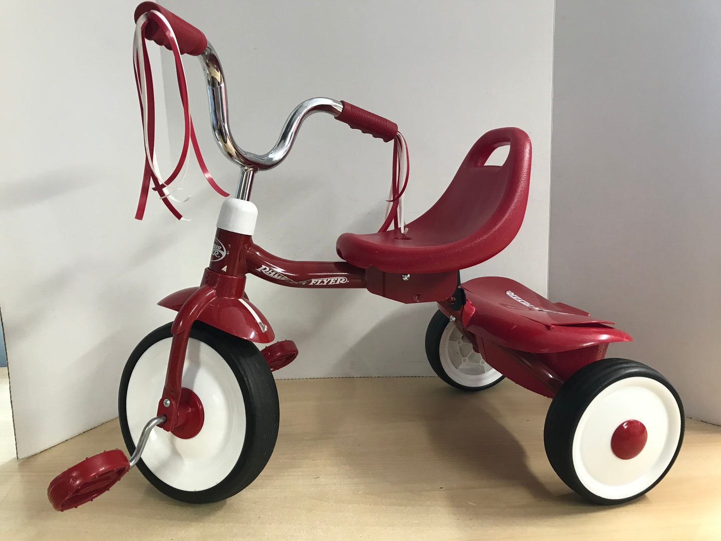 Trike Radio Flyer My First Ridem Red Metal With Basket On Back Excellent As New Age 1-3