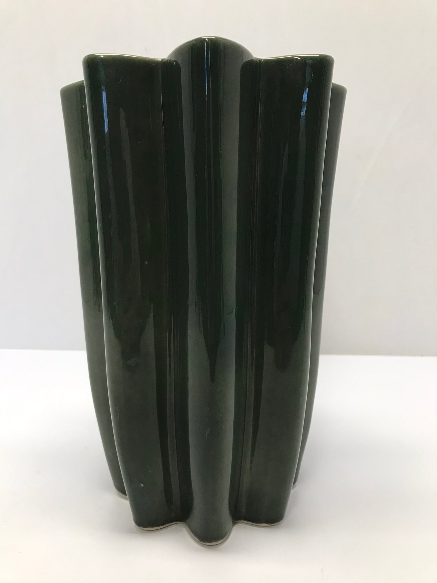 Vintage Large Pottery Vase Bottom Stamped Canada Sage Green Measures 10 x 6 inch Excellent As New
