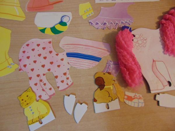 Vintage MY LITTLE PONY PAPER DOLL with Yarn Hair & Tail by Warren 1980's RARE