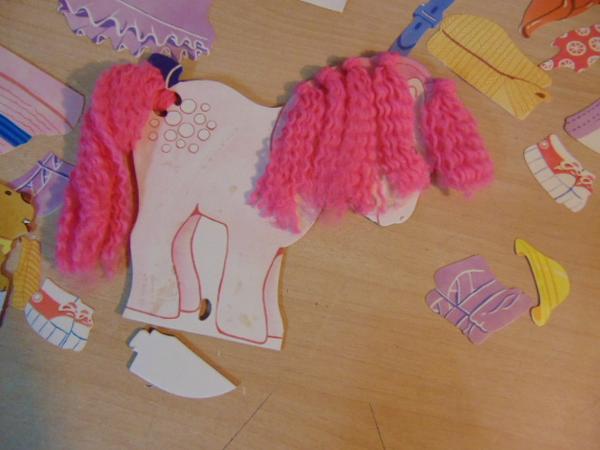 Vintage MY LITTLE PONY PAPER DOLL with Yarn Hair & Tail by Warren 1980's RARE