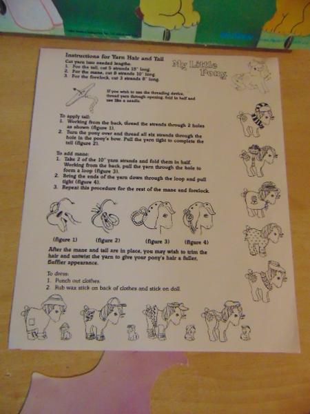 Vintage MY LITTLE PONY PAPER DOLL with Yarn Hair & Tail by Warren 1980's RARE
