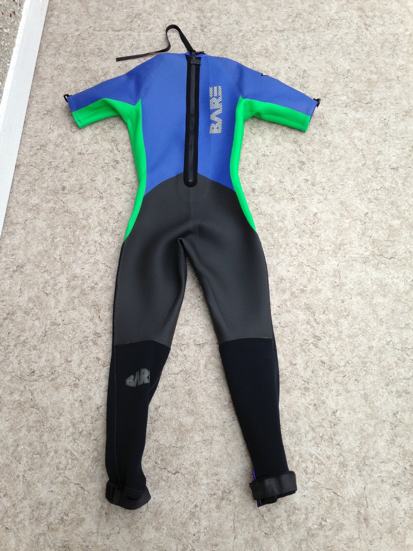 Wetsuit Men's Ladies Unisex Size Medium Full Bare Surf Ski Paddle 5-4 mm Neoprene Black Blue Lime