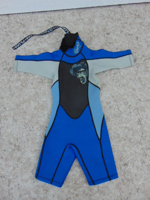 Wetsuit Child Size 4 Fluid Blue Grey 2-3 mm Neoprene Excellent
